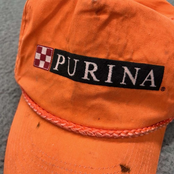 Purina Dog Food Hat Cap Mens One Size Strapback Distressed Dog Patch Rope - Picture 4 of 10